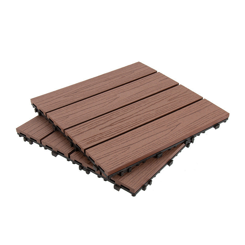 Composite Flooring Tile Interlocking Outdoor Flooring Flooring Tile Teak Clearhalo 'Home Improvement' 'home_improvement' 'home_improvement_outdoor_deck_tiles_planks' 'Outdoor Deck Tiles & Planks' 'Outdoor Flooring & Tile' 'Outdoor Remodel' 'outdoor_deck_tiles_planks' 6835028