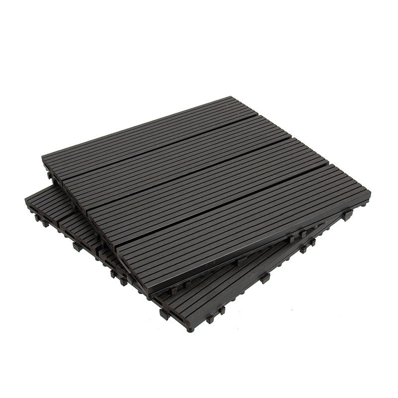 Composite Flooring Tile Interlocking Outdoor Flooring Flooring Tile Black/Gray Clearhalo 'Home Improvement' 'home_improvement' 'home_improvement_outdoor_deck_tiles_planks' 'Outdoor Deck Tiles & Planks' 'Outdoor Flooring & Tile' 'Outdoor Remodel' 'outdoor_deck_tiles_planks' 6835034