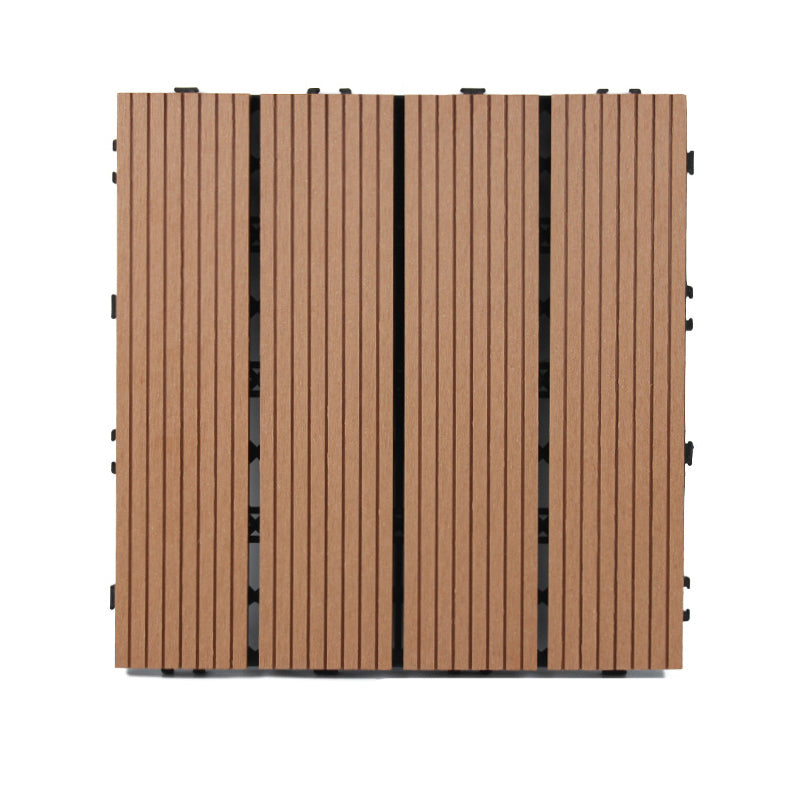 Wooden Flooring Tile Solid Color Click Lock Non-Skid Outdoor Patio Light Brown Clearhalo 'Home Improvement' 'home_improvement' 'home_improvement_outdoor_deck_tiles_planks' 'Outdoor Deck Tiles & Planks' 'Outdoor Flooring & Tile' 'Outdoor Remodel' 'outdoor_deck_tiles_planks' 6835042