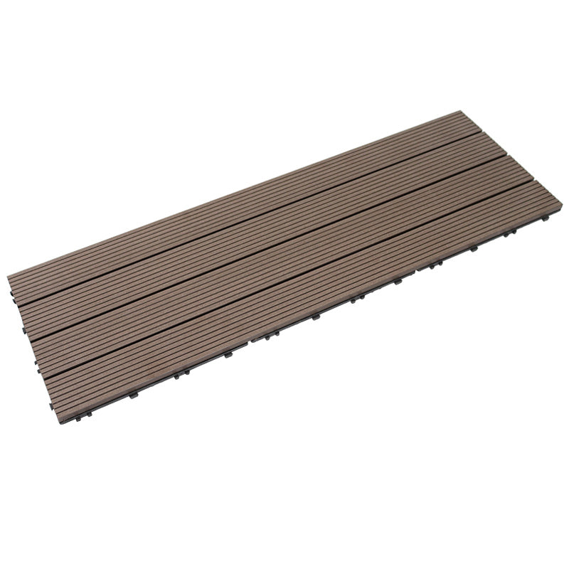 Polypropylene Deck Tile Kit 4-Slat Interlocking Patio Tiles Outdoor Patio 35"L x 12"W x 1"H Coffee Clearhalo 'Home Improvement' 'home_improvement' 'home_improvement_outdoor_deck_tiles_planks' 'Outdoor Deck Tiles & Planks' 'Outdoor Flooring & Tile' 'Outdoor Remodel' 'outdoor_deck_tiles_planks' 6835108