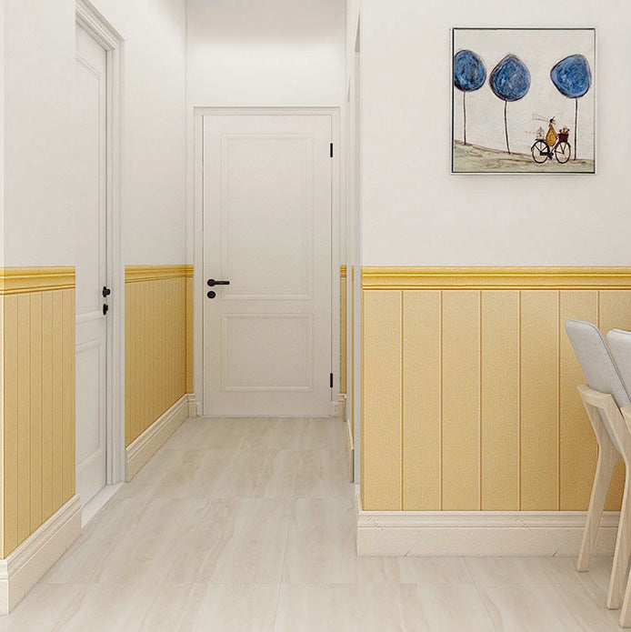 Gorgeous Style Wall Plank 3D Print Bathroom Living Room Foam Baseboard Gold 90.6" 0.31" Clearhalo 'Flooring 'Home Improvement' 'home_improvement' 'home_improvement_wall_paneling' 'Wall Paneling' 'wall_paneling' 'Walls & Ceilings' Walls and Ceiling' 6835136