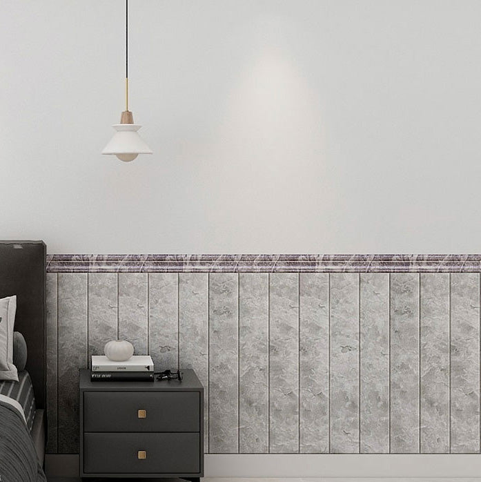Gorgeous Style Wall Plank 3D Print Bathroom Living Room Foam Baseboard Gray-White 90.6" 0.31" Clearhalo 'Flooring 'Home Improvement' 'home_improvement' 'home_improvement_wall_paneling' 'Wall Paneling' 'wall_paneling' 'Walls & Ceilings' Walls and Ceiling' 6835142