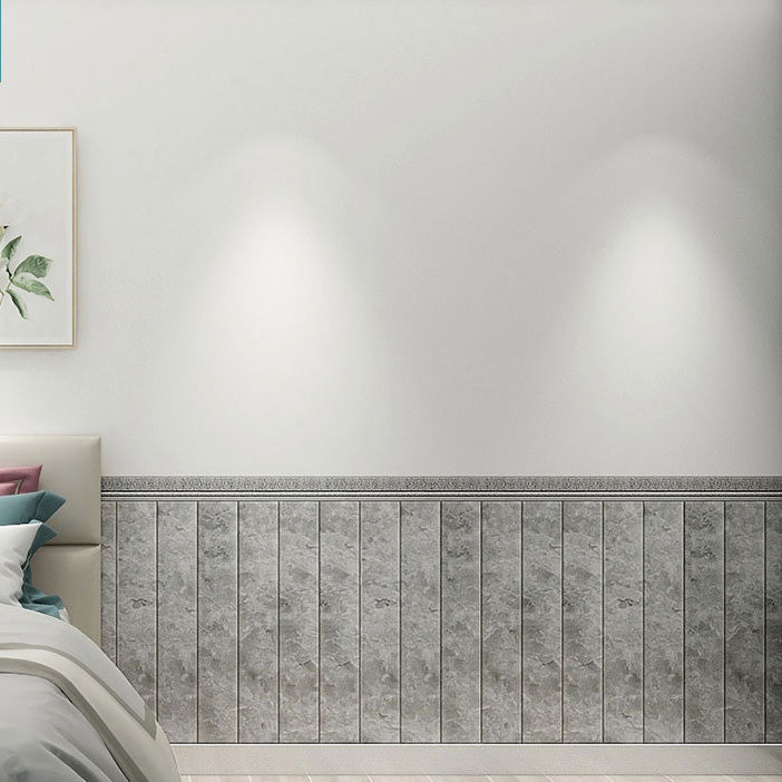 Gorgeous Style Wall Plank 3D Print Bathroom Living Room Foam Baseboard Silver Gray 90.6" 0.5" Clearhalo 'Flooring 'Home Improvement' 'home_improvement' 'home_improvement_wall_paneling' 'Wall Paneling' 'wall_paneling' 'Walls & Ceilings' Walls and Ceiling' 6835149