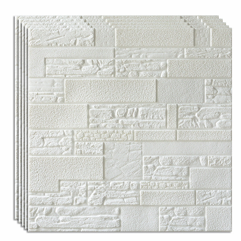 Modern Tin Backsplash Paneling 3D Foam Cotton Wall Ceiling Wood Board Set of 40 White 3D Embossed Clearhalo 'Flooring 'Home Improvement' 'home_improvement' 'home_improvement_wall_paneling' 'Wall Paneling' 'wall_paneling' 'Walls & Ceilings' Walls and Ceiling' 6835272