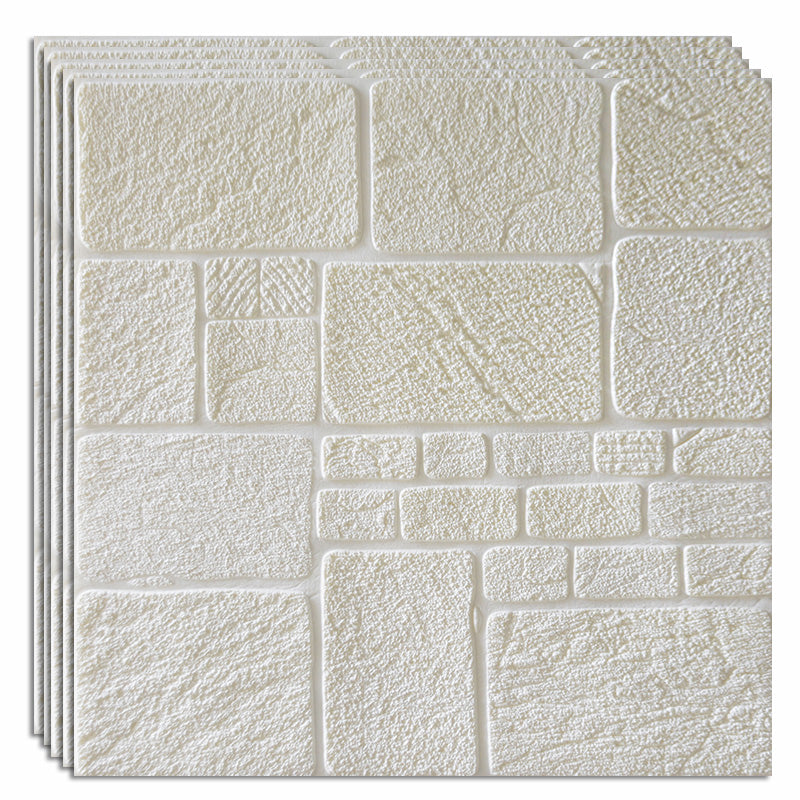 Modern Tin Backsplash Paneling 3D Foam Cotton Wall Ceiling Wood Board Set of 40 White Antique Clearhalo 'Flooring 'Home Improvement' 'home_improvement' 'home_improvement_wall_paneling' 'Wall Paneling' 'wall_paneling' 'Walls & Ceilings' Walls and Ceiling' 6835279