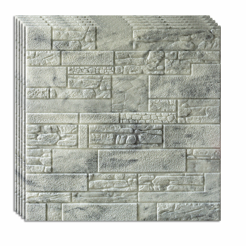 Modern Tin Backsplash Paneling 3D Foam Cotton Wall Ceiling Wood Board Set of 40 Gray-White 3D Embossed Clearhalo 'Flooring 'Home Improvement' 'home_improvement' 'home_improvement_wall_paneling' 'Wall Paneling' 'wall_paneling' 'Walls & Ceilings' Walls and Ceiling' 6835284