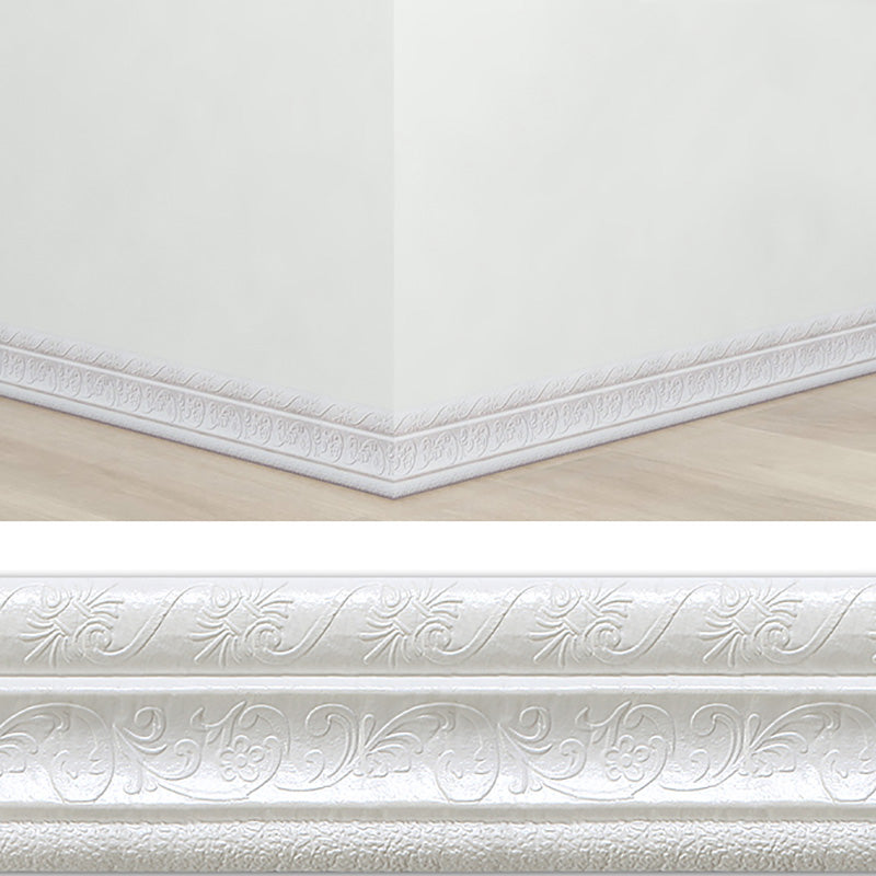 Modern PVC Baseboard Smooth Baseboard 3D Living Room Set of 1 White Clearhalo 'Flooring 'Home Improvement' 'home_improvement' 'home_improvement_wall_paneling' 'Wall Paneling' 'wall_paneling' 'Walls & Ceilings' Walls and Ceiling' 6835330