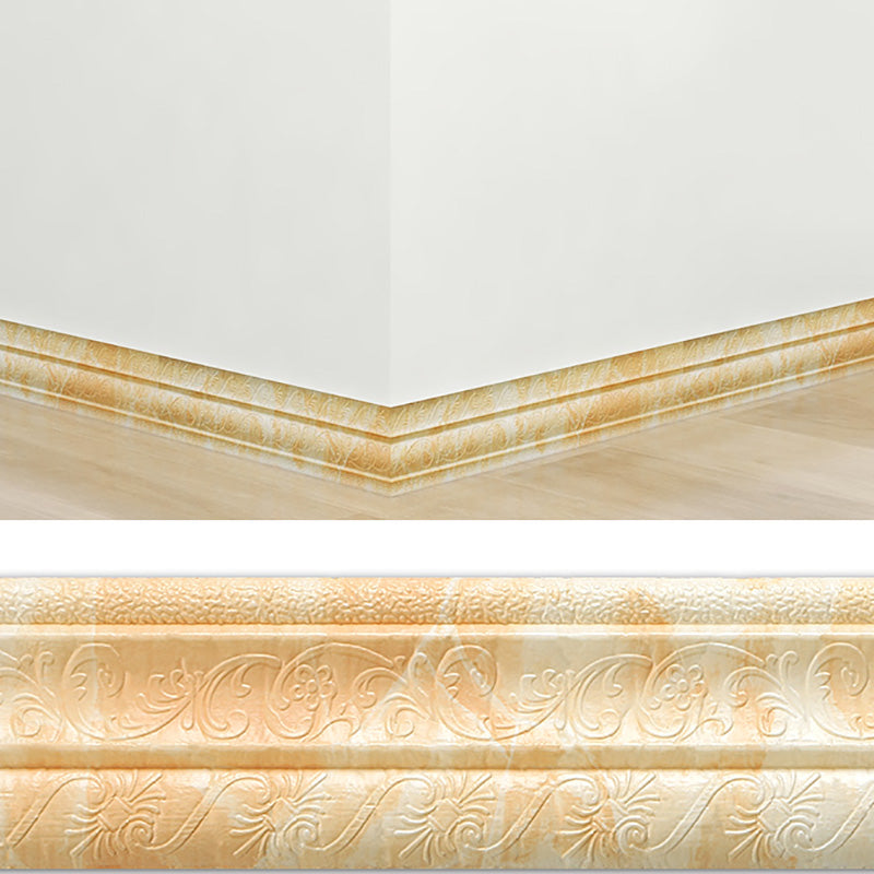Modern PVC Baseboard Smooth Baseboard 3D Living Room Set of 1 Beige Clearhalo 'Flooring 'Home Improvement' 'home_improvement' 'home_improvement_wall_paneling' 'Wall Paneling' 'wall_paneling' 'Walls & Ceilings' Walls and Ceiling' 6835339