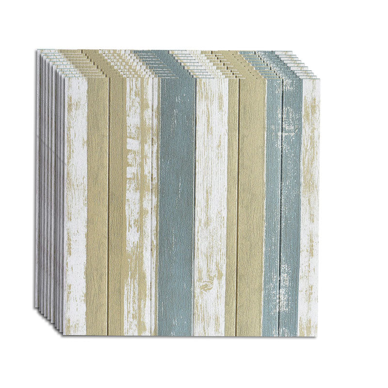 Farmhouse Wall Plank 3D Brick Bedroom and Living Room Wall Panels Set of 10 Yellow/ Blue Clearhalo 'Flooring 'Home Improvement' 'home_improvement' 'home_improvement_wall_paneling' 'Wall Paneling' 'wall_paneling' 'Walls & Ceilings' Walls and Ceiling' 6835369