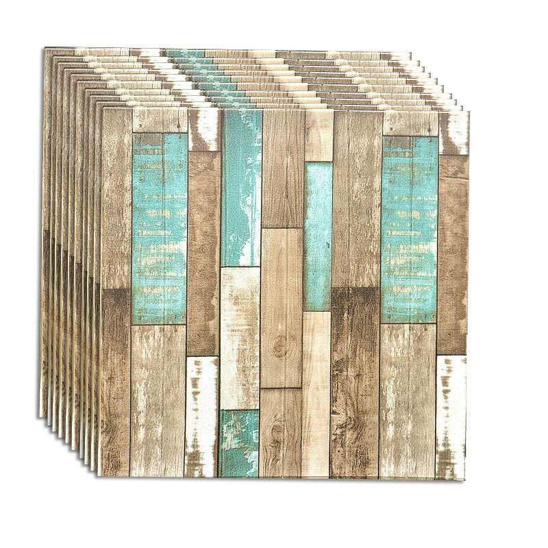 Farmhouse Wall Plank 3D Brick Bedroom and Living Room Wall Panels Set of 10 Blue-Brown Clearhalo 'Flooring 'Home Improvement' 'home_improvement' 'home_improvement_wall_paneling' 'Wall Paneling' 'wall_paneling' 'Walls & Ceilings' Walls and Ceiling' 6835370