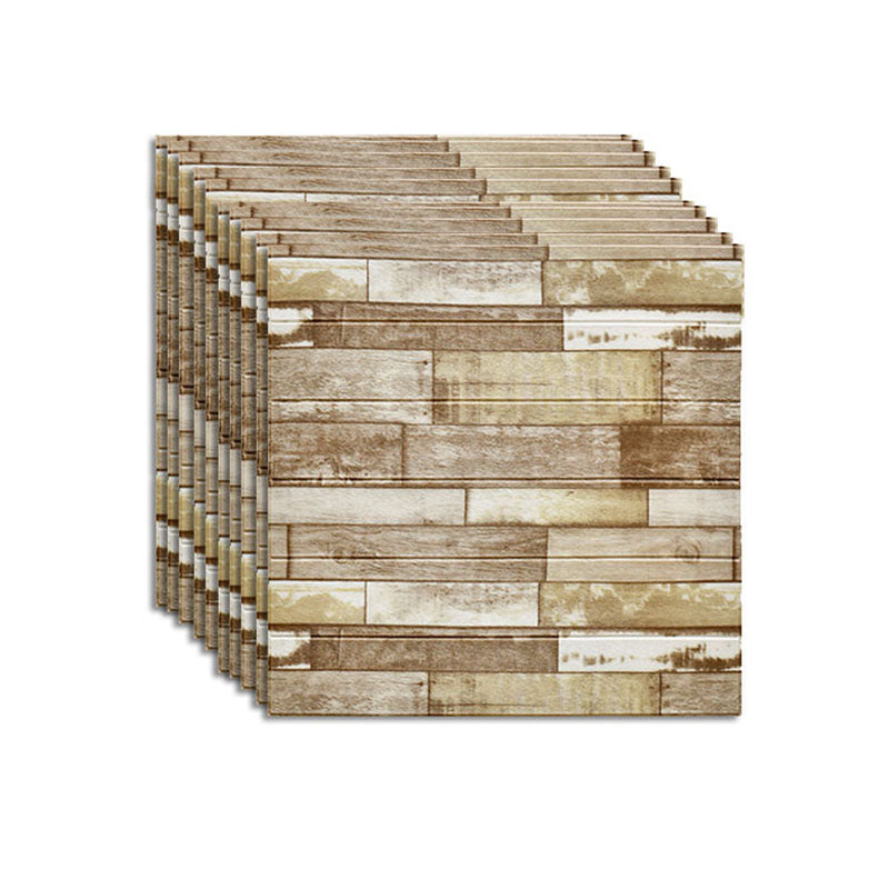 Farmhouse Wall Plank 3D Brick Bedroom and Living Room Wall Panels Set of 10 Light Brown/ Khaki Clearhalo 'Flooring 'Home Improvement' 'home_improvement' 'home_improvement_wall_paneling' 'Wall Paneling' 'wall_paneling' 'Walls & Ceilings' Walls and Ceiling' 6835376