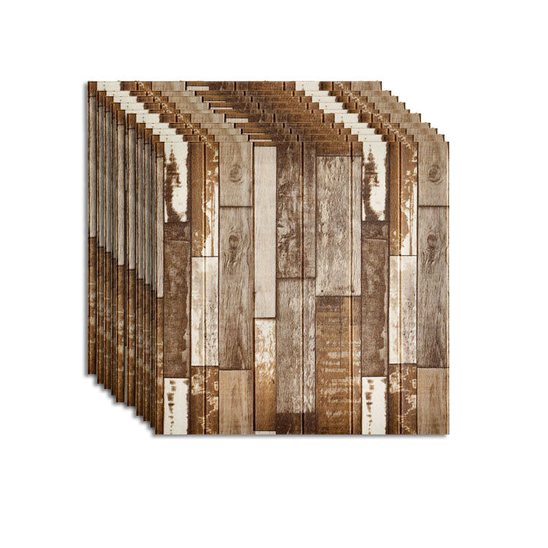 Farmhouse Wall Plank 3D Brick Bedroom and Living Room Wall Panels Set of 10 Light Brown + Coffee Clearhalo 'Flooring 'Home Improvement' 'home_improvement' 'home_improvement_wall_paneling' 'Wall Paneling' 'wall_paneling' 'Walls & Ceilings' Walls and Ceiling' 6835378