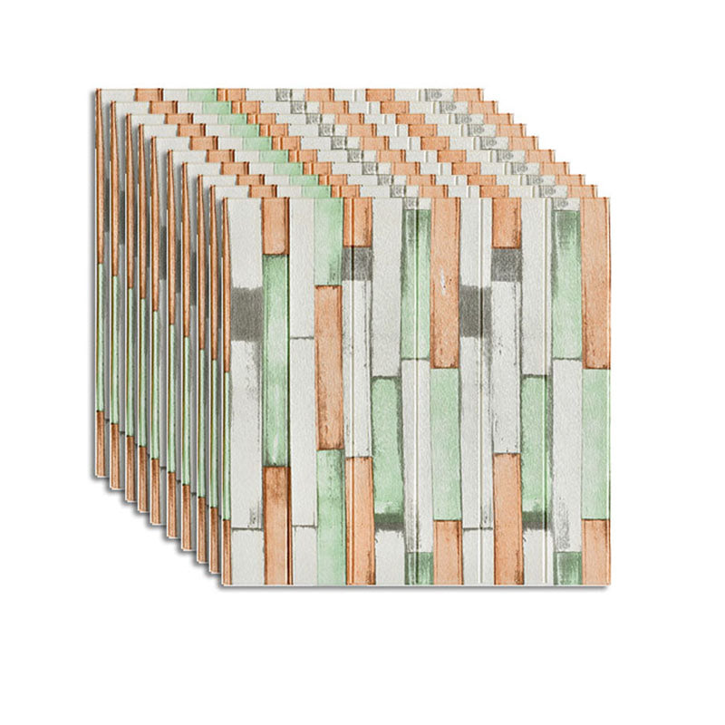 Farmhouse Wall Plank 3D Brick Bedroom and Living Room Wall Panels Set of 10 Light Green/ White Clearhalo 'Flooring 'Home Improvement' 'home_improvement' 'home_improvement_wall_paneling' 'Wall Paneling' 'wall_paneling' 'Walls & Ceilings' Walls and Ceiling' 6835382