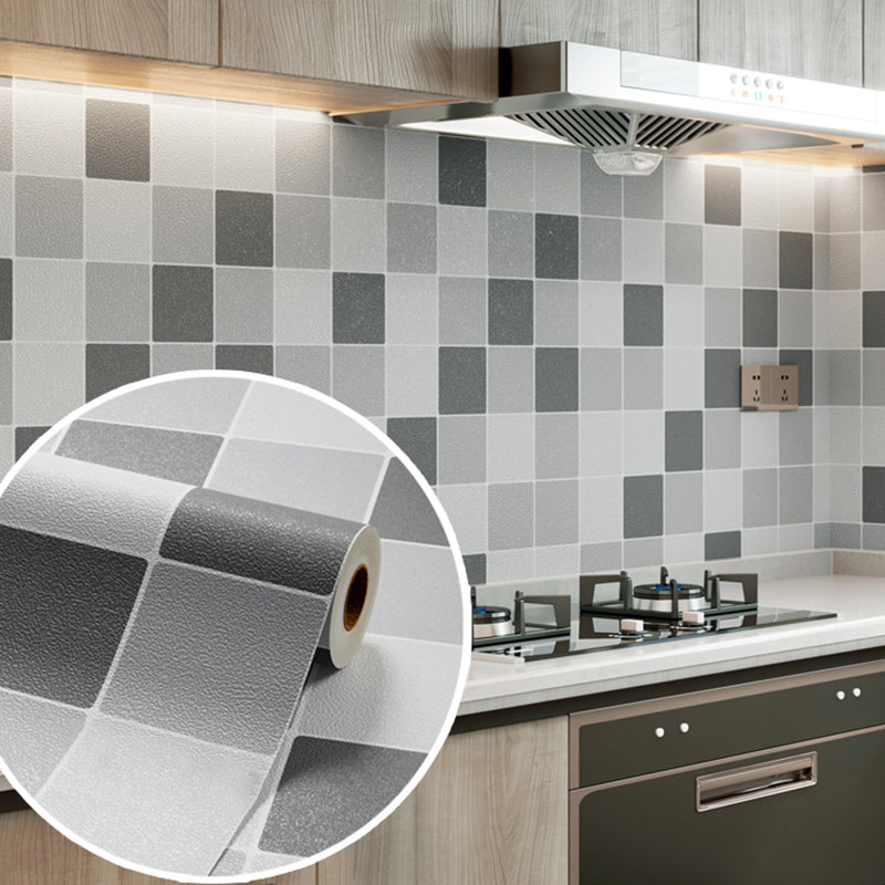 Modern Kitchen Backsplash Wallpaper Peel and Stick Backsplash Tile Grey Clearhalo 'Flooring 'Home Improvement' 'home_improvement' 'home_improvement_peel_stick_blacksplash' 'Peel & Stick Backsplash Tile' 'peel_stick_blacksplash' 'Walls & Ceilings' Walls and Ceiling' 6835706