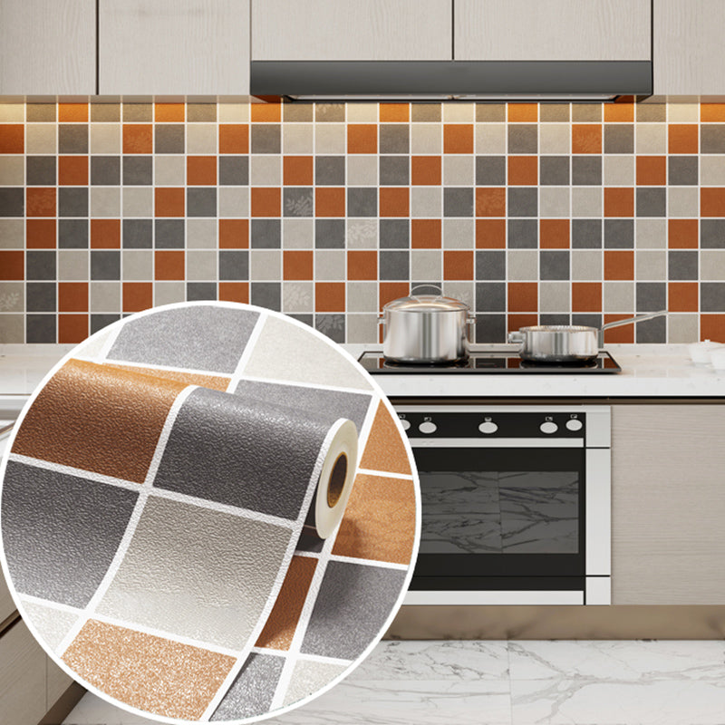 Modern Kitchen Backsplash Wallpaper Peel and Stick Backsplash Tile Orange Clearhalo 'Flooring 'Home Improvement' 'home_improvement' 'home_improvement_peel_stick_blacksplash' 'Peel & Stick Backsplash Tile' 'peel_stick_blacksplash' 'Walls & Ceilings' Walls and Ceiling' 6835718