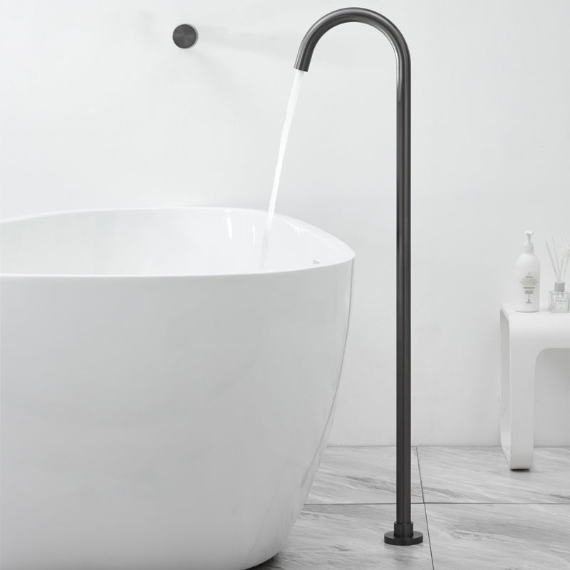 Floor Standing Faucet Industrial Style Handle Bathtub Faucet Gun Grey Clearhalo 'Bathroom Remodel & Bathroom Fixtures' 'Bathtub Faucets' 'bathtub_faucets' 'Home Improvement' 'home_improvement' 'home_improvement_bathtub_faucets' 6835859