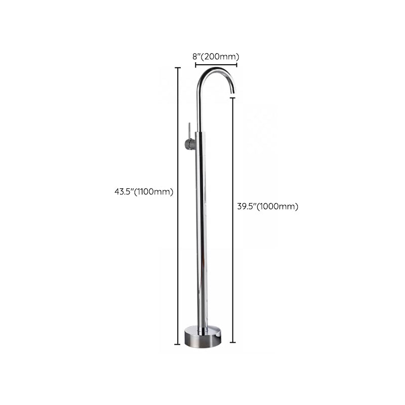 Modern Bathroom Faucet Floor Mounted Rod Handle Bathtub Faucet Clearhalo 'Bathroom Remodel & Bathroom Fixtures' 'Bathtub Faucets' 'bathtub_faucets' 'Home Improvement' 'home_improvement' 'home_improvement_bathtub_faucets' 6835939