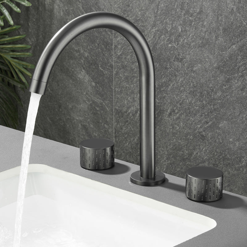 Modern Bathroom Faucet Two Handle Temperature Control Bathtub Faucet Clearhalo 'Bathroom Remodel & Bathroom Fixtures' 'Bathtub Faucets' 'bathtub_faucets' 'Home Improvement' 'home_improvement' 'home_improvement_bathtub_faucets' 6835971