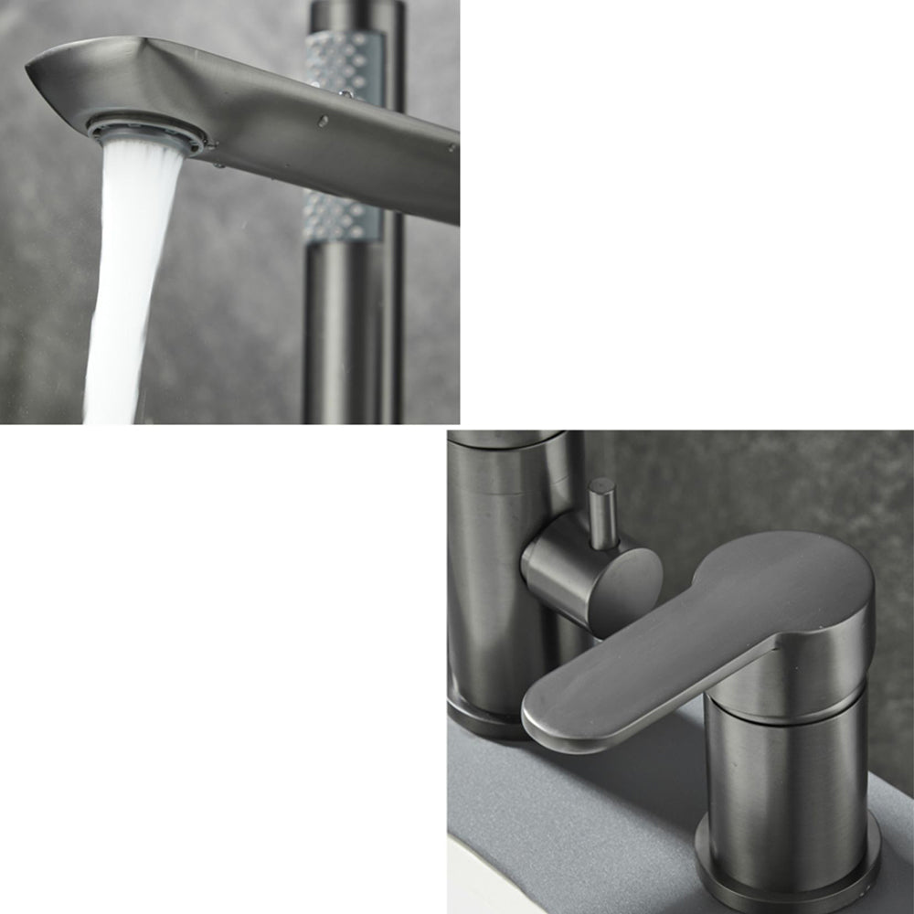 Modern Bathroom Faucet Two Handle Temperature Control Bathtub Faucet Clearhalo 'Bathroom Remodel & Bathroom Fixtures' 'Bathtub Faucets' 'bathtub_faucets' 'Home Improvement' 'home_improvement' 'home_improvement_bathtub_faucets' 6835990