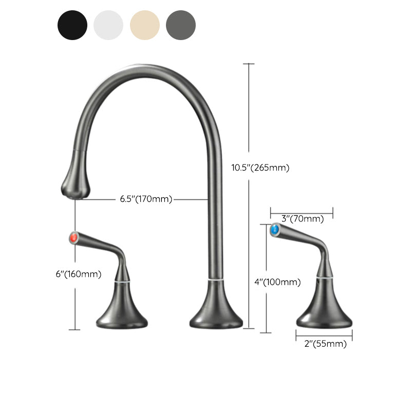 Modern Bathroom Faucet Two Handle Temperature Control Bathtub Faucet Clearhalo 'Bathroom Remodel & Bathroom Fixtures' 'Bathtub Faucets' 'bathtub_faucets' 'Home Improvement' 'home_improvement' 'home_improvement_bathtub_faucets' 6836000