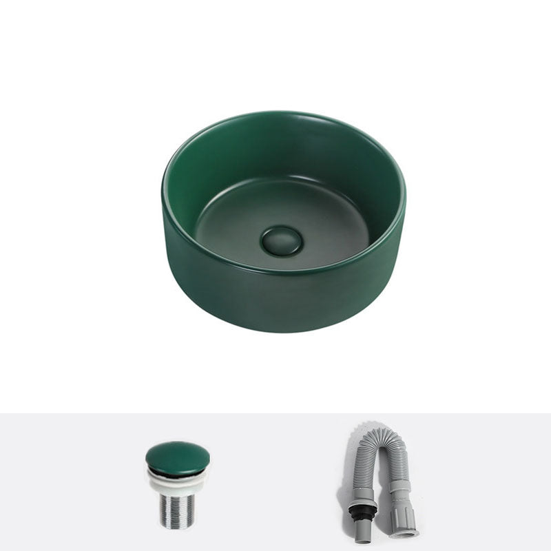 Modern Bathroom Sink Rectangular Vessel Lavatory Sink in Green 16"L x 16"W x 6"H Sink Clearhalo 'Bathroom Remodel & Bathroom Fixtures' 'Bathroom Sinks & Faucet Components' 'Bathroom Sinks' 'bathroom_sink' 'Home Improvement' 'home_improvement' 'home_improvement_bathroom_sink' 6836126