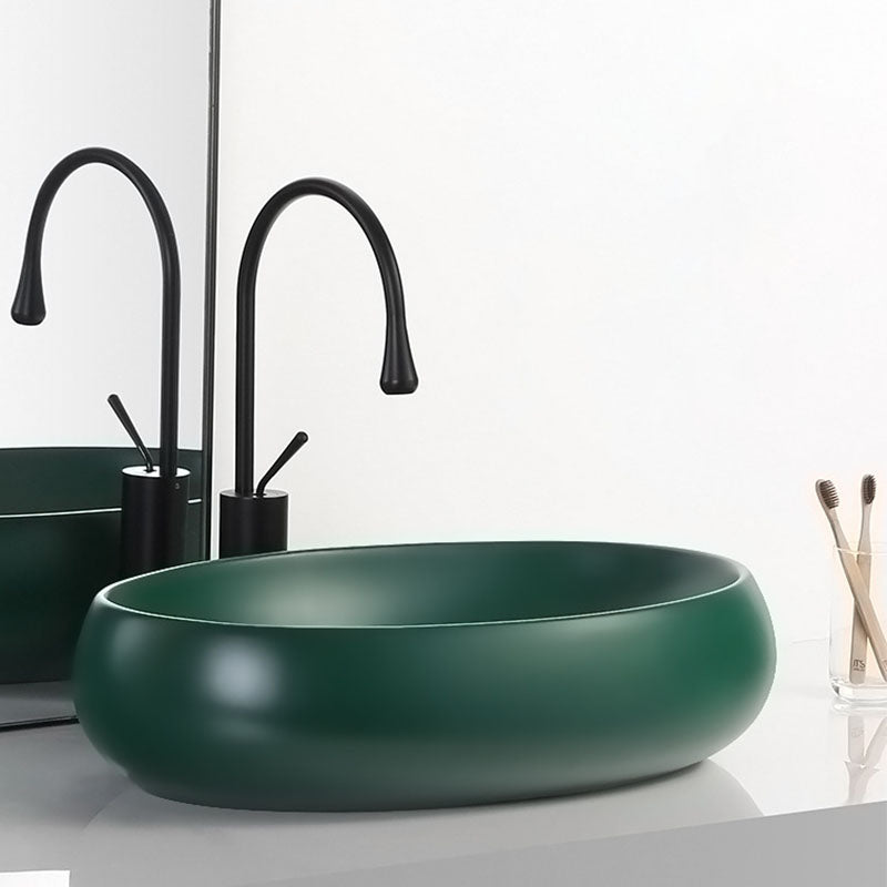 Modern Bathroom Sink Rectangular Vessel Lavatory Sink in Green 19"L x 13"W x 6"H Sink with Faucet Clearhalo 'Bathroom Remodel & Bathroom Fixtures' 'Bathroom Sinks & Faucet Components' 'Bathroom Sinks' 'bathroom_sink' 'Home Improvement' 'home_improvement' 'home_improvement_bathroom_sink' 6836130