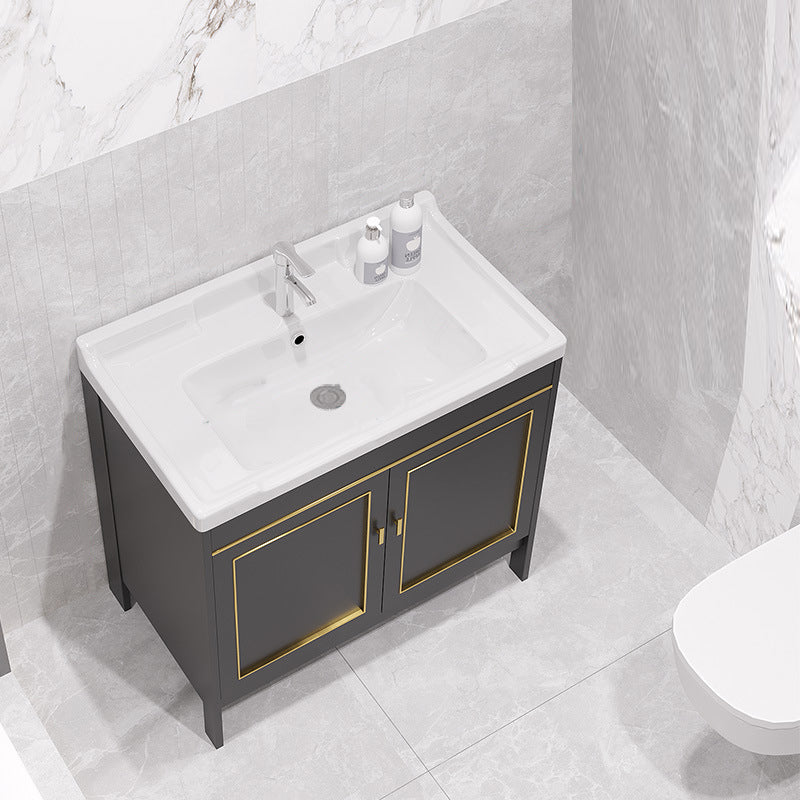 Gorgeous Bath Vanity Wall Mounted Standard Vanity Cabinet with Mirror Cabinet Vanity & Faucet Black Clearhalo 'Bathroom Remodel & Bathroom Fixtures' 'Bathroom Vanities' 'bathroom_vanities' 'Home Improvement' 'home_improvement' 'home_improvement_bathroom_vanities' 6836321