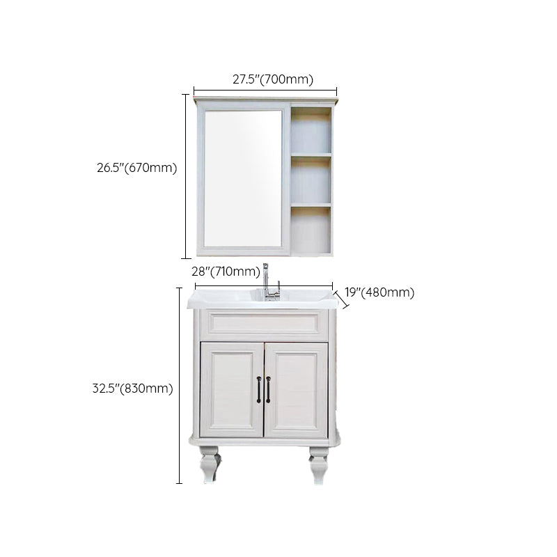 Traditional Bathroom Vanity Free-standing Standard Mirror Cabinet Wooden Vanity Cabinet Clearhalo 'Bathroom Remodel & Bathroom Fixtures' 'Bathroom Vanities' 'bathroom_vanities' 'Home Improvement' 'home_improvement' 'home_improvement_bathroom_vanities' 6836355