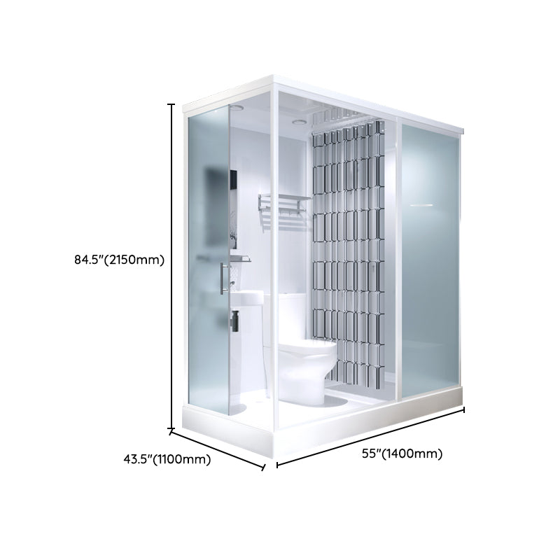 Modern Rectangular Sliding Shower Enclosure Framed Shower Enclosure with Tempered Glass Clearhalo 'Bathroom Remodel & Bathroom Fixtures' 'Home Improvement' 'home_improvement' 'home_improvement_shower_stalls_enclosures' 'Shower Stalls & Enclosures' 'shower_stalls_enclosures' 'Showers & Bathtubs' 6836560