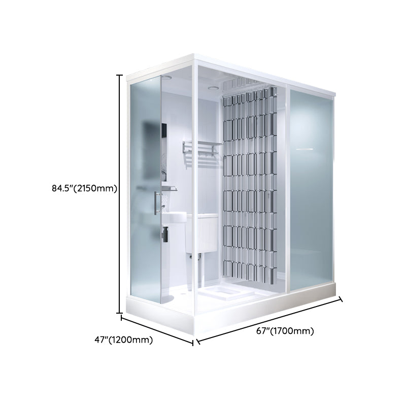 Modern Rectangular Sliding Shower Enclosure Framed Shower Enclosure with Tempered Glass Clearhalo 'Bathroom Remodel & Bathroom Fixtures' 'Home Improvement' 'home_improvement' 'home_improvement_shower_stalls_enclosures' 'Shower Stalls & Enclosures' 'shower_stalls_enclosures' 'Showers & Bathtubs' 6836562