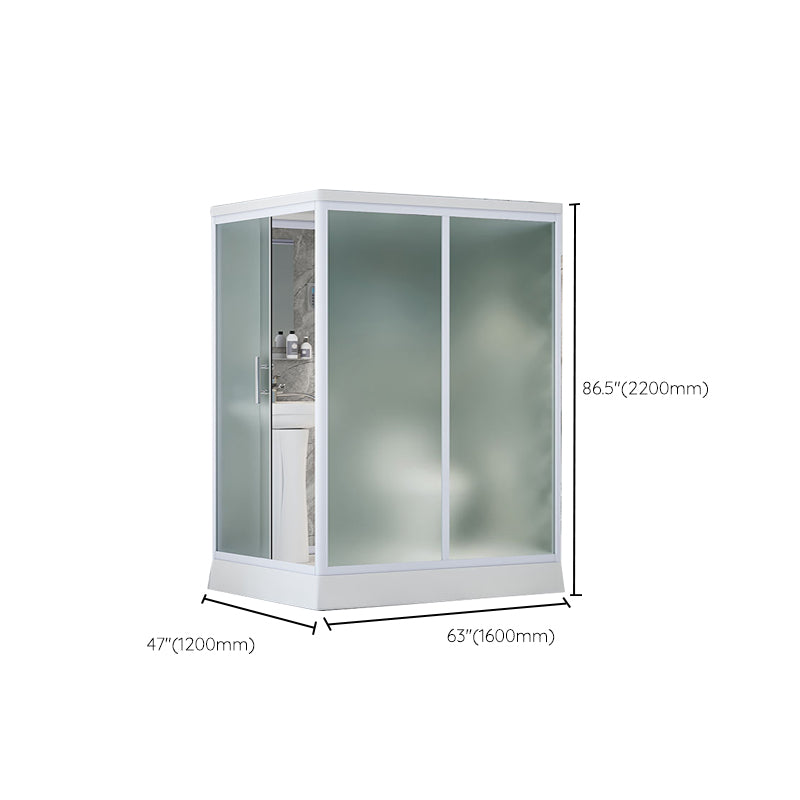 Contemporary Shower Stall Frosted Shower Stall with White Base Clearhalo 'Bathroom Remodel & Bathroom Fixtures' 'Home Improvement' 'home_improvement' 'home_improvement_shower_stalls_enclosures' 'Shower Stalls & Enclosures' 'shower_stalls_enclosures' 'Showers & Bathtubs' 6836595