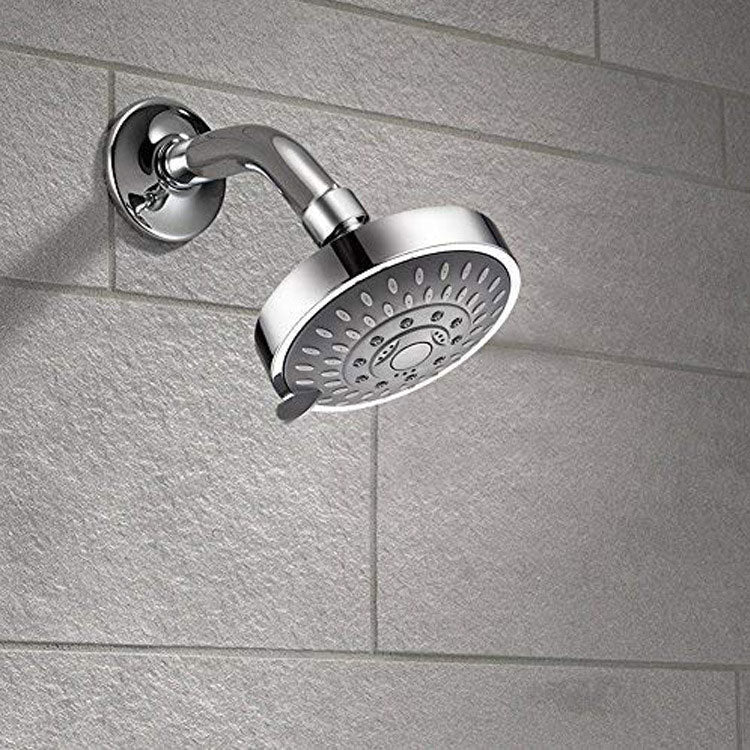 Modern Standard 5 Setting Shower Head Round Metal Adjustable Spray Pattern Showerhead Clearhalo 'Bathroom Remodel & Bathroom Fixtures' 'Home Improvement' 'home_improvement' 'home_improvement_shower_heads' 'Shower Heads' 'shower_heads' 'Showers & Bathtubs Plumbing' 'Showers & Bathtubs' 6836614