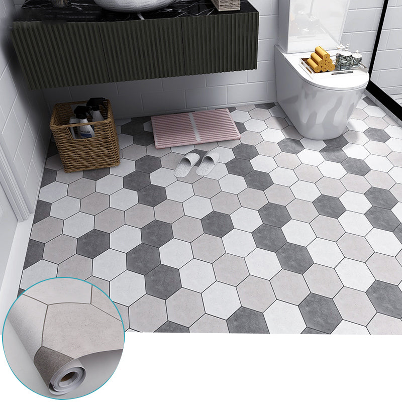 Modern Vinyl Floor Planks Porcelain Tile Look Peel & Stick Vinyl Flooring Gray-White Clearhalo 'Flooring 'Home Improvement' 'home_improvement' 'home_improvement_vinyl_flooring' 'Vinyl Flooring' 'vinyl_flooring' Walls and Ceiling' 6836974