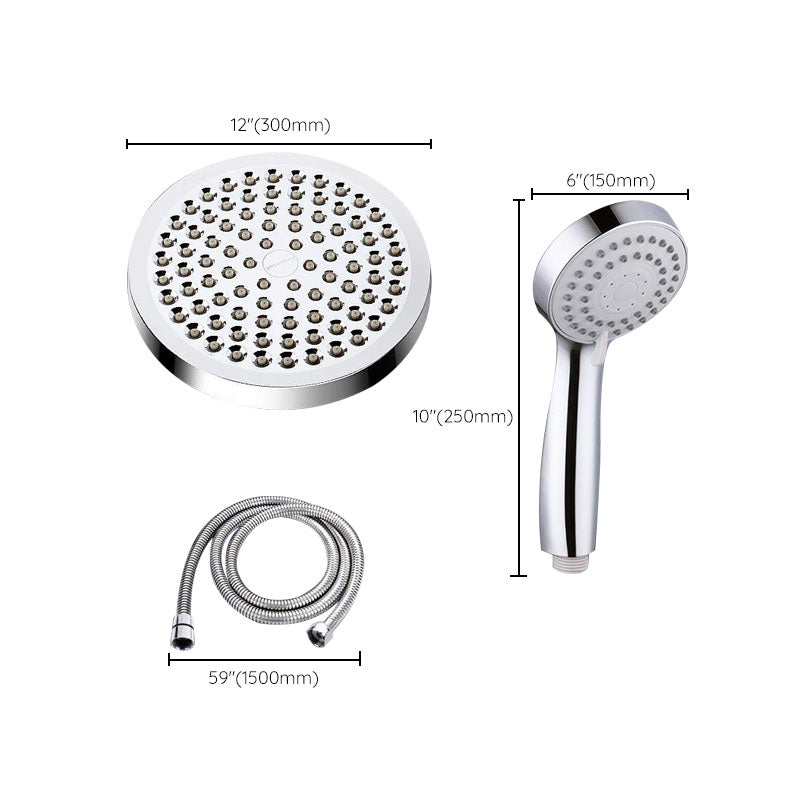 Modern Standard Double Shower Set Round Metal Adjustable Spray Pattern Showerhead Clearhalo 'Bathroom Remodel & Bathroom Fixtures' 'Home Improvement' 'home_improvement' 'home_improvement_shower_heads' 'Shower Heads' 'shower_heads' 'Showers & Bathtubs Plumbing' 'Showers & Bathtubs' 6837392