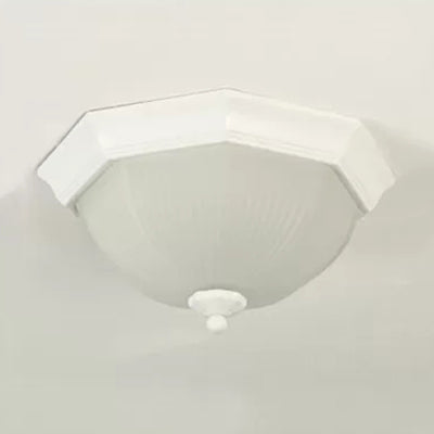 White Bowl Ceiling Mount Light Modern Style Fluted Glass Ceiling Lamp for Porch Clearhalo 'Ceiling Lights' 'Close To Ceiling Lights' 'Close to ceiling' 'Flush mount' Lighting' 68379