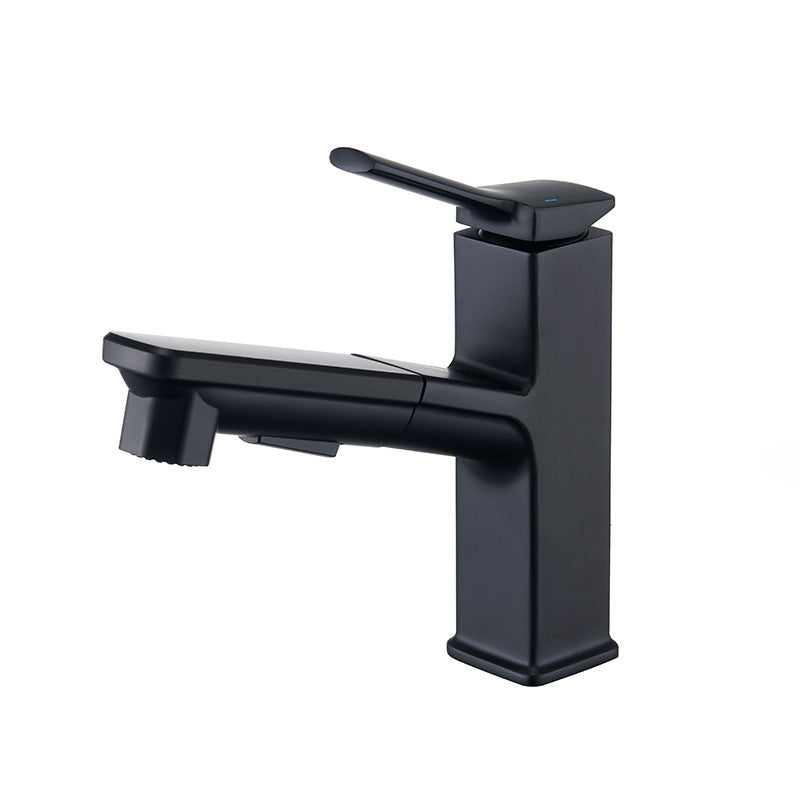 Modern Bathroom Vessel Faucet Solid Color Brass Vessel Sink Faucet for Bathroom Noir Clearhalo 'Accueil' 'Amélioration Domiciliaire' 'bathroom_sink_faucets' 'Ensembles de Lavabo & de Robinet de Toilette' 'home_improvement' 'home_improvement_bathroom_sink_faucets' 'Robinet de Lavabo de Salle de Bain' 'Rénovation et Équipement de Salle de Bain' 6841777