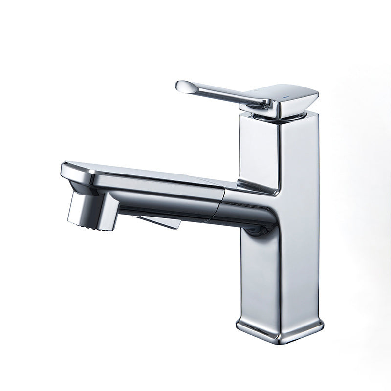 Modern Bathroom Vessel Faucet Solid Color Brass Vessel Sink Faucet for Bathroom Argent Clearhalo 'Accueil' 'Amélioration Domiciliaire' 'bathroom_sink_faucets' 'Ensembles de Lavabo & de Robinet de Toilette' 'home_improvement' 'home_improvement_bathroom_sink_faucets' 'Robinet de Lavabo de Salle de Bain' 'Rénovation et Équipement de Salle de Bain' 6841779