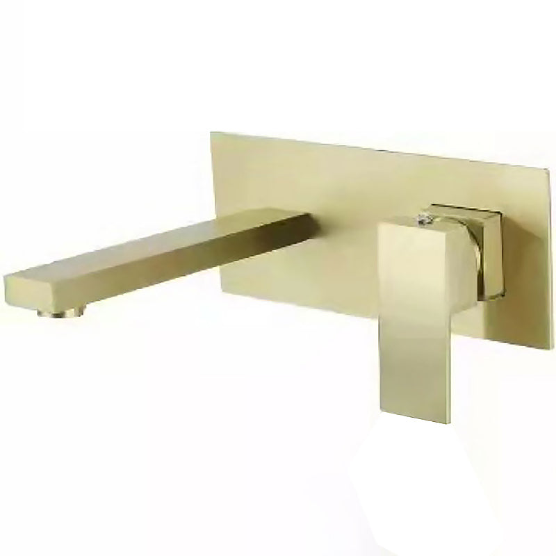 Modern Wall Mounted Faucets Copper Widespread Wall Mounted Bathroom Sink Faucet Gold Clearhalo 'Bathroom Remodel & Bathroom Fixtures' 'Bathroom Sink Faucets' 'Bathroom Sinks & Faucet Components' 'bathroom_sink_faucets' 'Home Improvement' 'home_improvement' 'home_improvement_bathroom_sink_faucets' 6841803