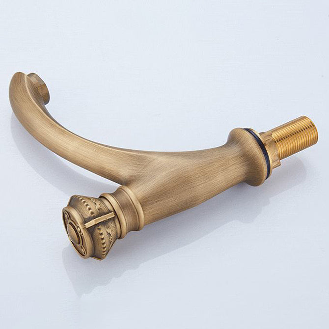 Brass Farmhouse Basin Lavatory Faucet Single Hole Faucet Knob Handle Bathroom Faucet Clearhalo 'Bathroom Remodel & Bathroom Fixtures' 'Bathroom Sink Faucets' 'Bathroom Sinks & Faucet Components' 'bathroom_sink_faucets' 'Home Improvement' 'home_improvement' 'home_improvement_bathroom_sink_faucets' 6841817