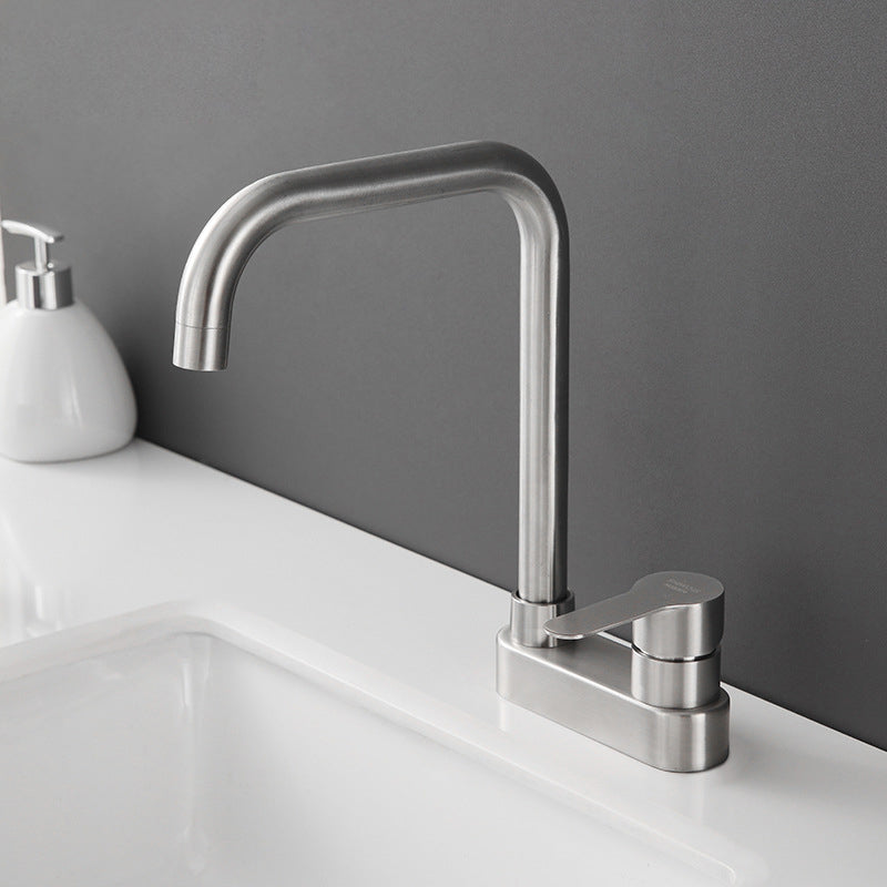 Modern Style Vessel Faucet Stainless Steel Single Handle High Arc Vessel Faucet Moderno Supply Lines Included Clearhalo 'bathroom_sink_faucets' 'Conjunta de Baño y Conjunta de Grifo' 'Coronamiento de Baño y Dispositivo de Baño' 'Grifo del lavabo del baño' 'Hogar' 'home_improvement' 'home_improvement_bathroom_sink_faucets' 'Mejoras para el hogar' 6841823