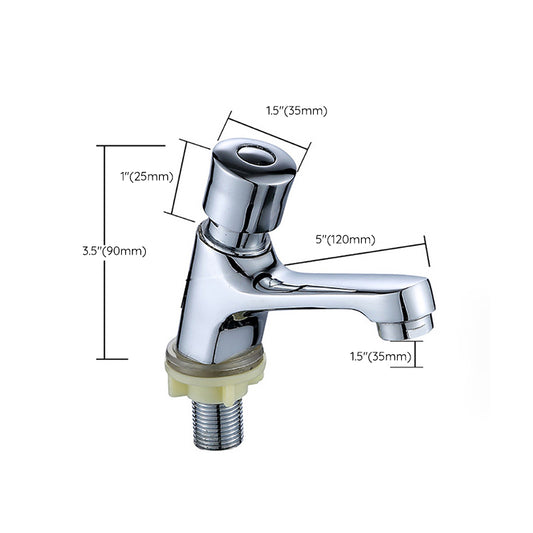 Modern Vessel Sink Faucet Brass Knob Handle Low Arc Basin Lavatory Faucet Clearhalo 'Bathroom Remodel & Bathroom Fixtures' 'Bathroom Sink Faucets' 'Bathroom Sinks & Faucet Components' 'bathroom_sink_faucets' 'Home Improvement' 'home_improvement' 'home_improvement_bathroom_sink_faucets' 6841848