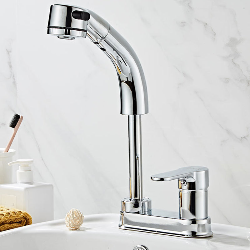 Modern Vessel Faucet Copper Single Handle Low Arc Retractable Vessel Faucet Cromo Clearhalo 'bathroom_sink_faucets' 'Conjunta de Baño y Conjunta de Grifo' 'Coronamiento de Baño y Dispositivo de Baño' 'Grifo del lavabo del baño' 'Hogar' 'home_improvement' 'home_improvement_bathroom_sink_faucets' 'Mejoras para el hogar' 6841868