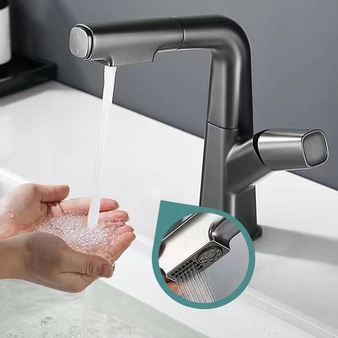 Single Handle Faucet Contemporary Style Sink Faucet for Bathroom Clearhalo 'Bathroom Remodel & Bathroom Fixtures' 'Bathroom Sink Faucets' 'Bathroom Sinks & Faucet Components' 'bathroom_sink_faucets' 'Home Improvement' 'home_improvement' 'home_improvement_bathroom_sink_faucets' 6841881
