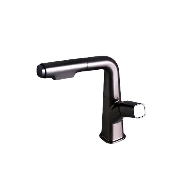 Single Handle Faucet Contemporary Style Sink Faucet for Bathroom Smoke Gray Clearhalo 'Bathroom Remodel & Bathroom Fixtures' 'Bathroom Sink Faucets' 'Bathroom Sinks & Faucet Components' 'bathroom_sink_faucets' 'Home Improvement' 'home_improvement' 'home_improvement_bathroom_sink_faucets' 6841882