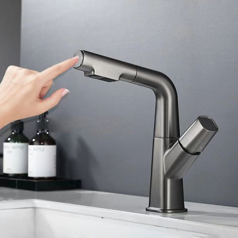 Single Handle Faucet Contemporary Style Sink Faucet for Bathroom Clearhalo 'Bathroom Remodel & Bathroom Fixtures' 'Bathroom Sink Faucets' 'Bathroom Sinks & Faucet Components' 'bathroom_sink_faucets' 'Home Improvement' 'home_improvement' 'home_improvement_bathroom_sink_faucets' 6841885