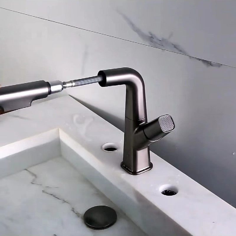 Single Handle Faucet Contemporary Style Sink Faucet for Bathroom Clearhalo 'Bathroom Remodel & Bathroom Fixtures' 'Bathroom Sink Faucets' 'Bathroom Sinks & Faucet Components' 'bathroom_sink_faucets' 'Home Improvement' 'home_improvement' 'home_improvement_bathroom_sink_faucets' 6841889