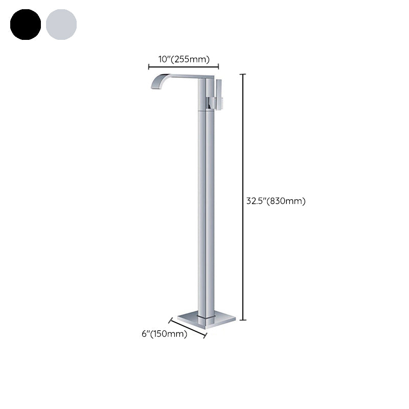 Modern Floor Mounted Metal Freestanding Tub Filler Freestanding High Arc Tub Faucet Set Clearhalo 'Bathroom Remodel & Bathroom Fixtures' 'Bathtub Faucets' 'bathtub_faucets' 'Home Improvement' 'home_improvement' 'home_improvement_bathtub_faucets' 6842367