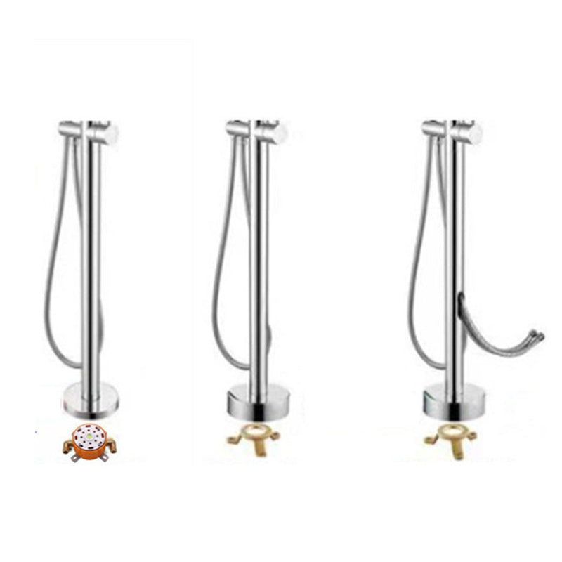 Floor Mounted Metal Freestanding Tub Filler Rotatable Freestanding Bathtub Faucet Clearhalo 'Bathroom Remodel & Bathroom Fixtures' 'Bathtub Faucets' 'bathtub_faucets' 'Home Improvement' 'home_improvement' 'home_improvement_bathtub_faucets' 6842374