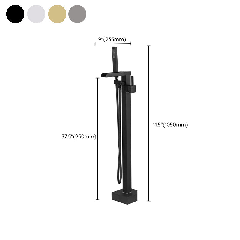 Floor Mounted Metal Freestanding Tub Filler Rotatable Freestanding Bathtub Faucet Clearhalo 'Bathroom Remodel & Bathroom Fixtures' 'Bathtub Faucets' 'bathtub_faucets' 'Home Improvement' 'home_improvement' 'home_improvement_bathtub_faucets' 6842402