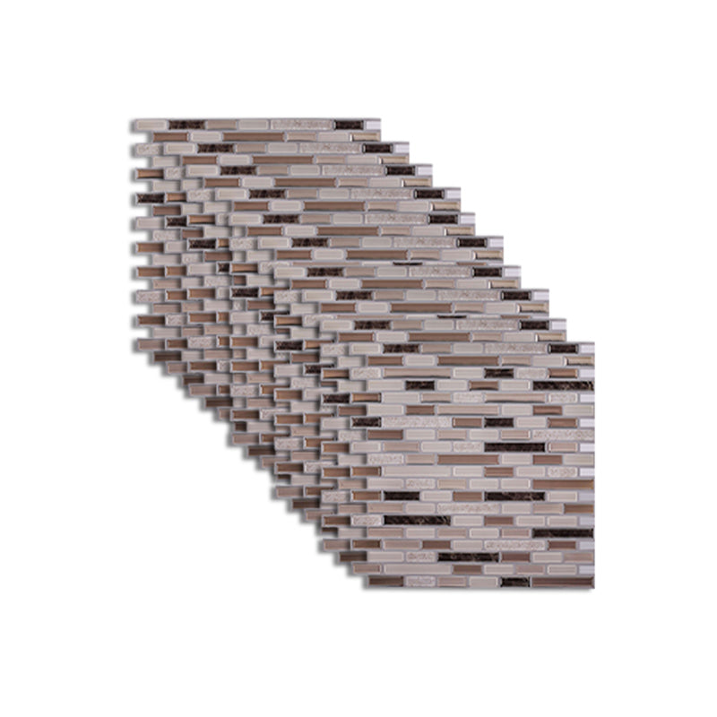 Peel and Stick Wall Tile Rectangle PVC Subway Waterproof Peel & Stick Tile 10-Pack Tan 50-Piece Set Clearhalo 'Flooring 'Home Improvement' 'home_improvement' 'home_improvement_peel_stick_blacksplash' 'Peel & Stick Backsplash Tile' 'peel_stick_blacksplash' 'Walls & Ceilings' Walls and Ceiling' 6842472
